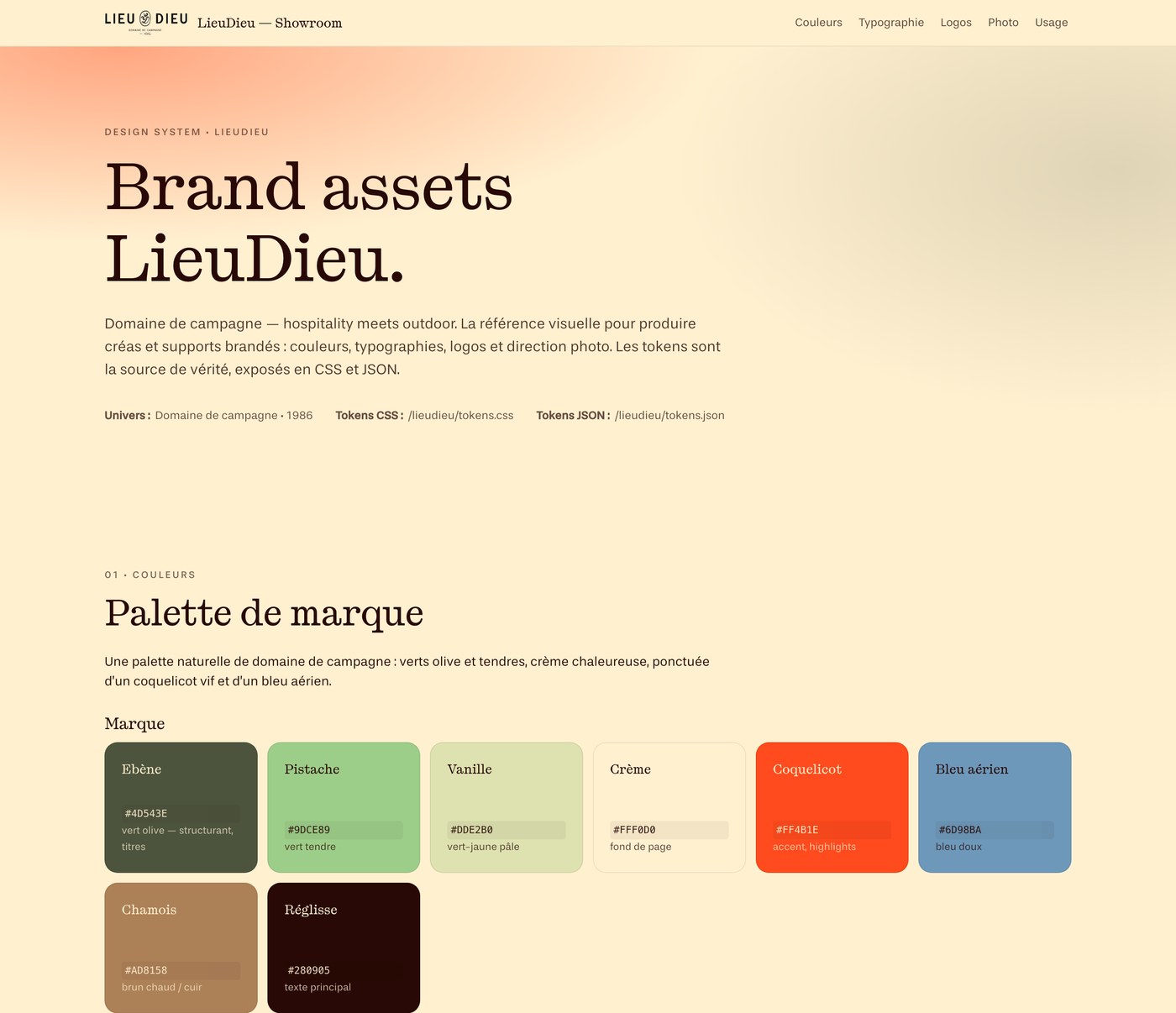 Design system Lieu Dieu produit par Talyco